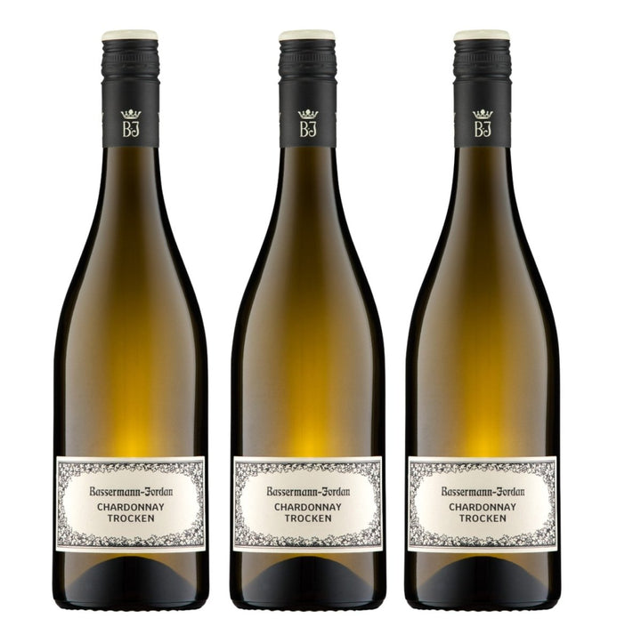 Bassermann-Jordan Chardonnay Weißwein Wein Trocken Pfalz Deutschland (3 x 0,75l) - Versanel -