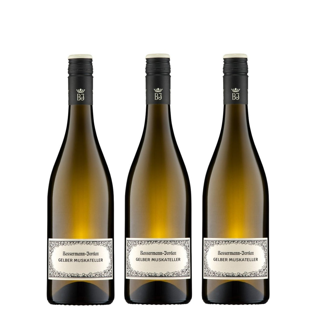 Bassermann-Jordan Gelber Muskateller Weißwein Wein Trocken Pfalz Deutschland (3 x 0,75l) - Versanel -