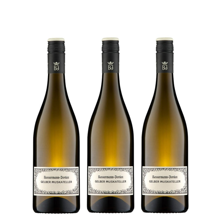 Bassermann-Jordan Gelber Muskateller Weißwein Wein Trocken Pfalz Deutschland (3 x 0,75l) - Versanel -