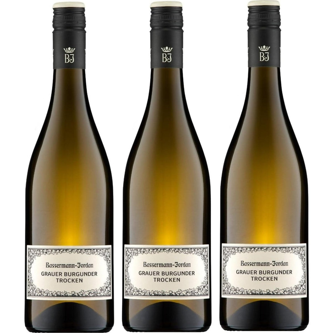 Bassermann-Jordan Grauer Burgunder Weißwein Wein Trocken Pfalz Deutschland (3 x 0,75l) - Versanel -