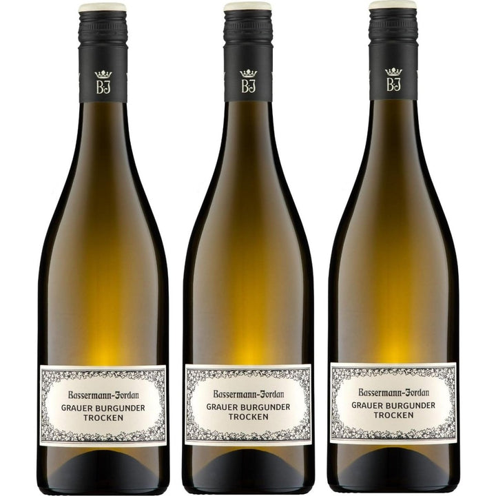 Bassermann-Jordan Grauer Burgunder Weißwein Wein Trocken Pfalz Deutschland (3 x 0,75l) - Versanel -