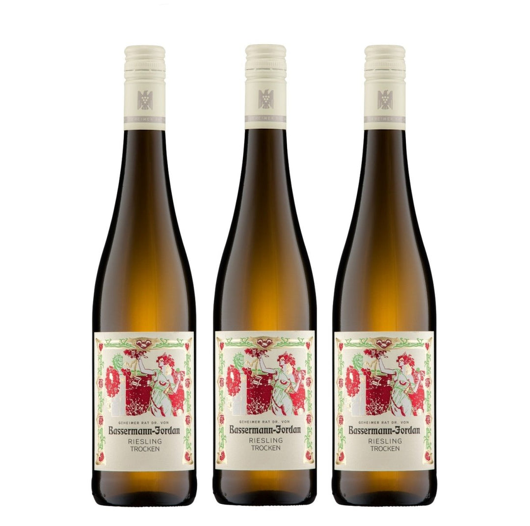 Bassermann-Jordan Riesling VDP Gutswein Weißwein Trocken Pfalz Deutschland (3 x 0,75l) - Versanel -