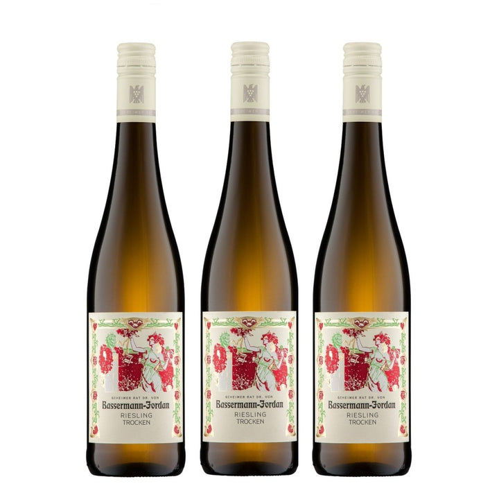 Bassermann-Jordan Riesling VDP Gutswein Weißwein Trocken Pfalz Deutschland (3 x 0,75l) - Versanel -