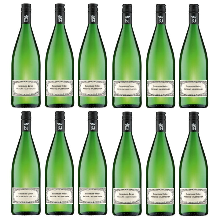 Bassermann-Jordan Riesling Weißwein Wein Halbtrocken Pfalz Deutschland (12 x 1,0l) - Versanel -