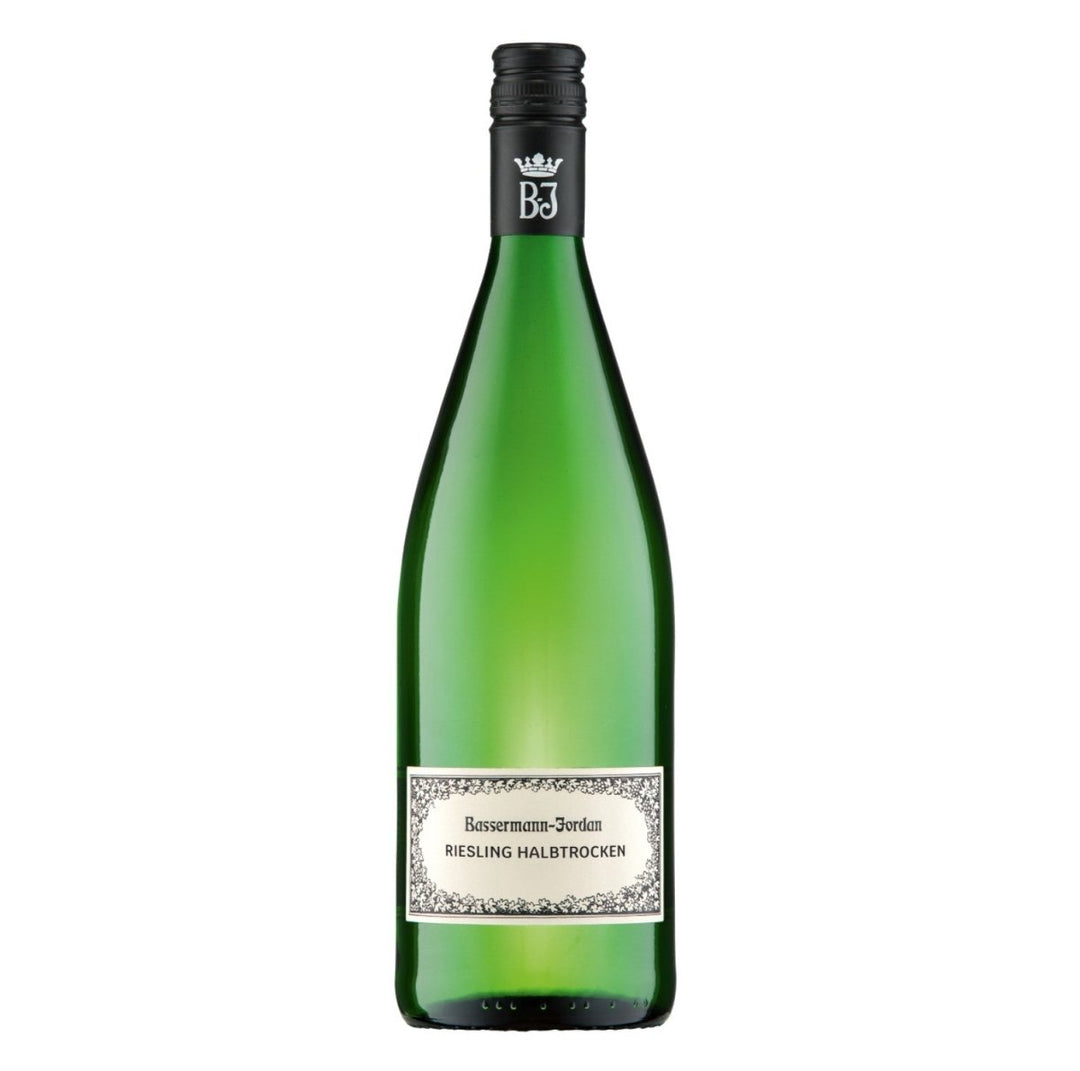 Bassermann-Jordan Riesling Weißwein Wein Halbtrocken Pfalz Deutschland (12 x 1,0l) - Versanel -