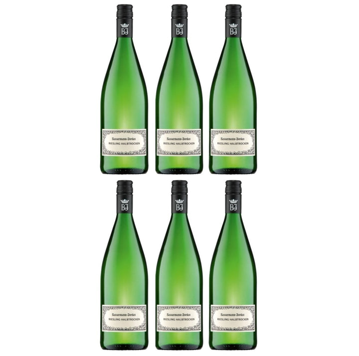 Bassermann-Jordan Riesling Weißwein Wein Halbtrocken Pfalz Deutschland (6 x 1,0l) - Versanel -
