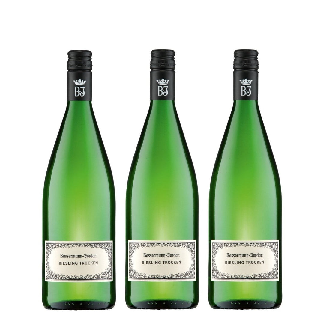 Bassermann-Jordan Riesling Weißwein Wein Trocken Pfalz Deutschland (3 x 1,0l) - Versanel -