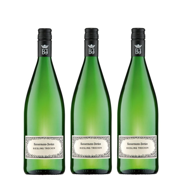 Bassermann-Jordan Riesling Weißwein Wein Trocken Pfalz Deutschland (3 x 1,0l) - Versanel -