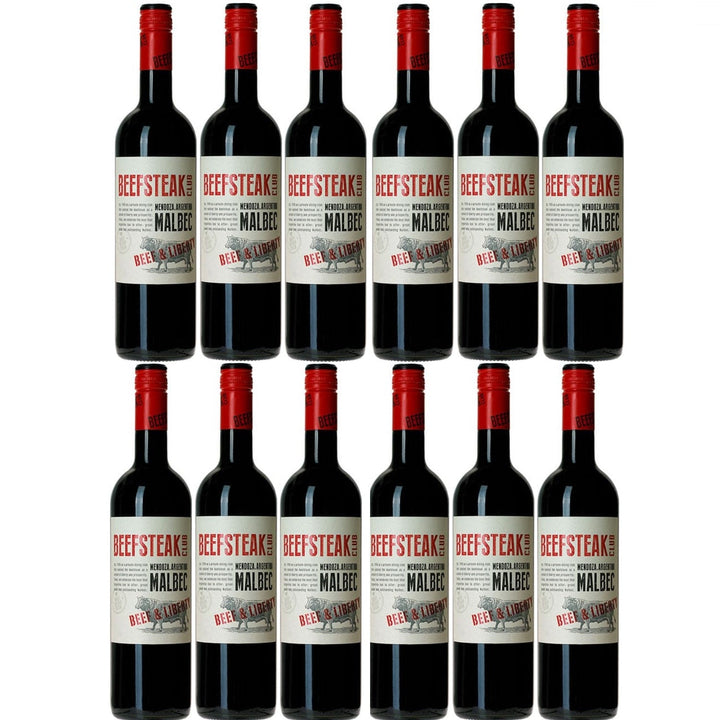 Beefsteak Club Beef & Liberty Malbec Rotwein Wein Trocken Argentinien (12 x 0,75l) - Versanel -