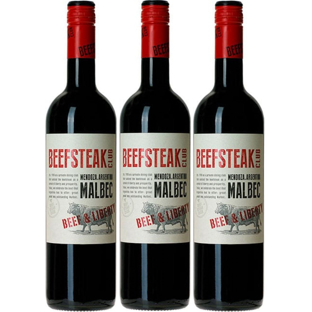 Beefsteak Club Beef & Liberty Malbec Rotwein Wein Trocken Argentinien (3 x 0,75l) - Versanel -