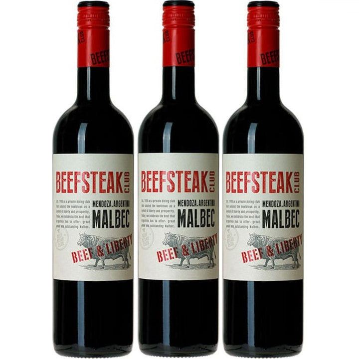 Beefsteak Club Beef & Liberty Malbec Rotwein Wein Trocken Argentinien (3 x 0,75l) - Versanel -
