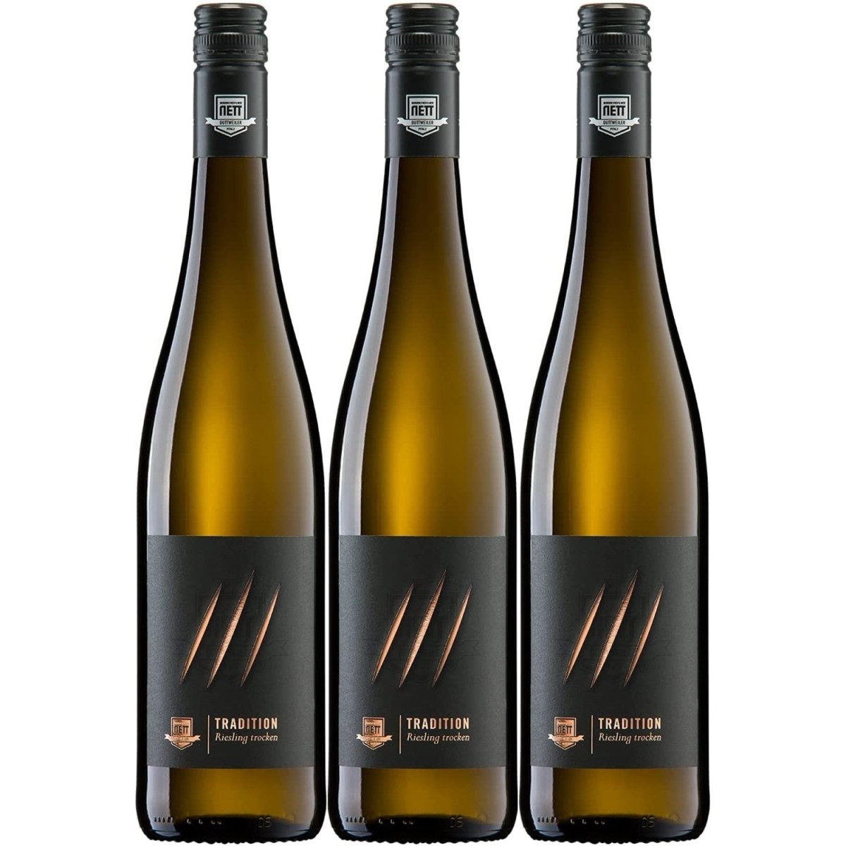 Bergdolt-Reif & Nett Tradition Riesling Weißwein Wein trocken Pfalz (3 x 0,75l) - Versanel -