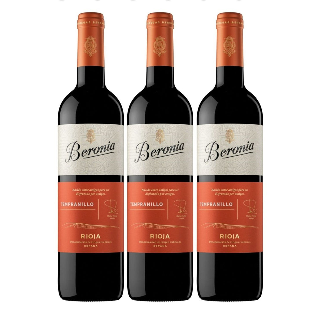 Beronia Joven Tempranillo Rotwein Wein trocken Rioja Spanien (3 x 0,75l) - Versanel -