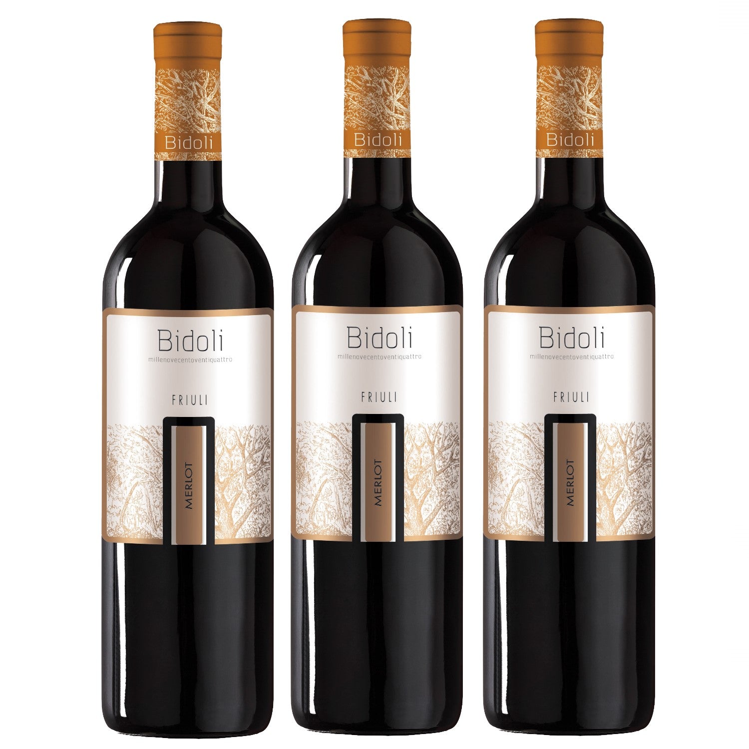 Bidoli Vini Merlot DOC Friuli Grave Rotwein Wein trocken Italien (3 x 0.75l) - Versanel -
