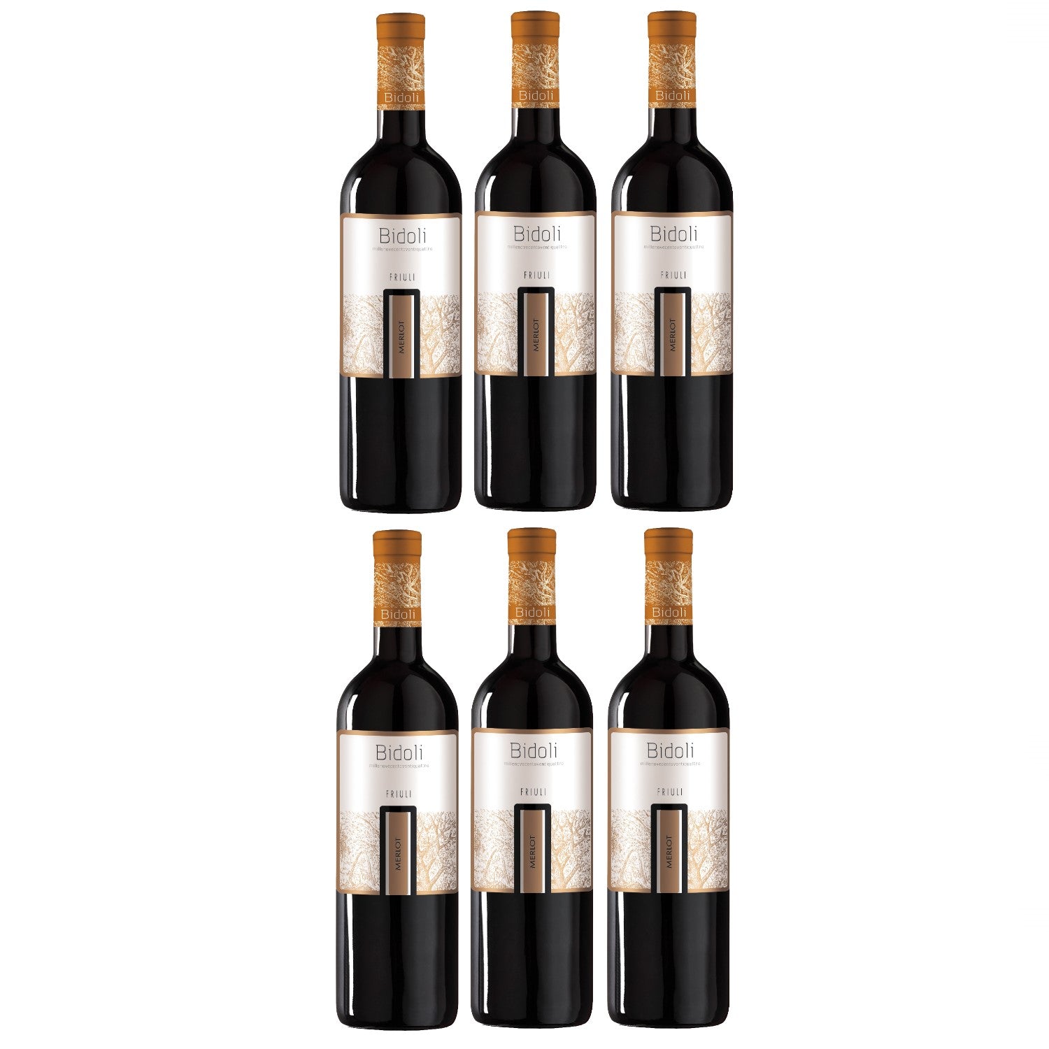Bidoli Vini Merlot DOC Friuli Grave Rotwein Wein trocken Italien (6 x 0.75l) - Versanel -