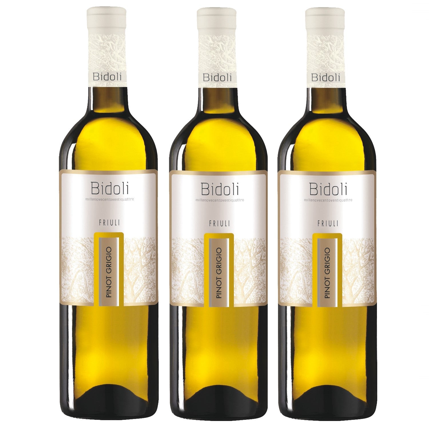 Bidoli Vini Pinot Grigio DOC Friuli Grave Weißwein Wein trocken Italien (3 x 0.75l) - Versanel -