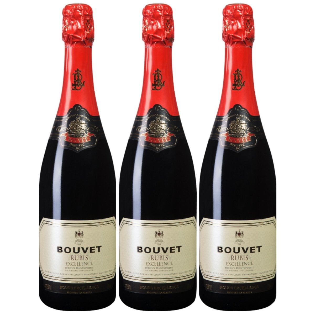 Bouvet Rubis Excellence Rouge Rot Schaumwein Demi-sec Méthode traditionelle vegan Frankreich (3 x 0,75 l) - Versanel -
