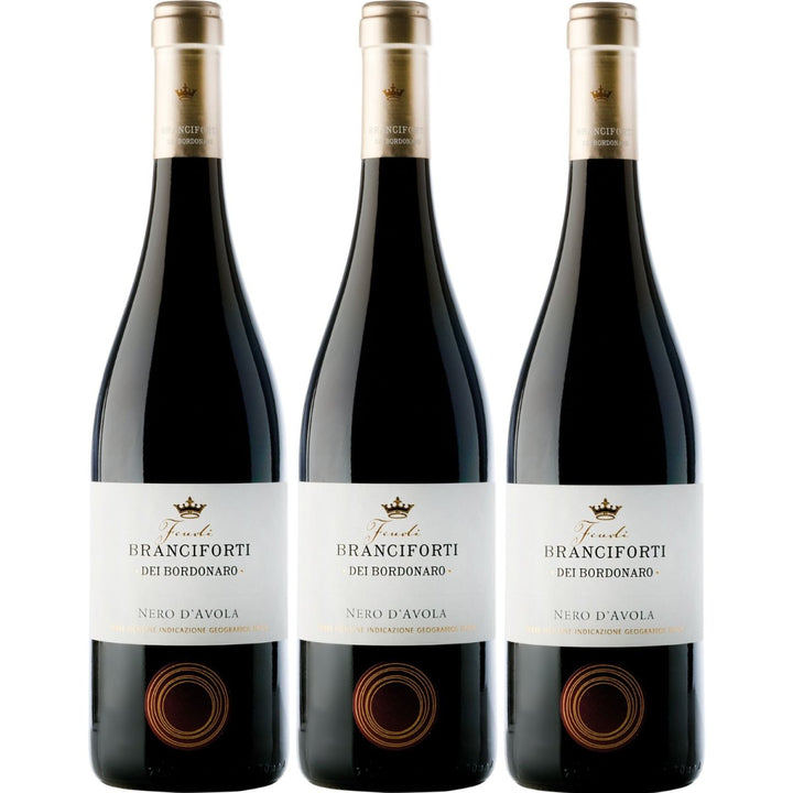 Branciforti dei Bordonaro Nero d´Avola Terre Siciliane IGT Rotwein Wein Italien (3 x 0,75l) - Versanel -