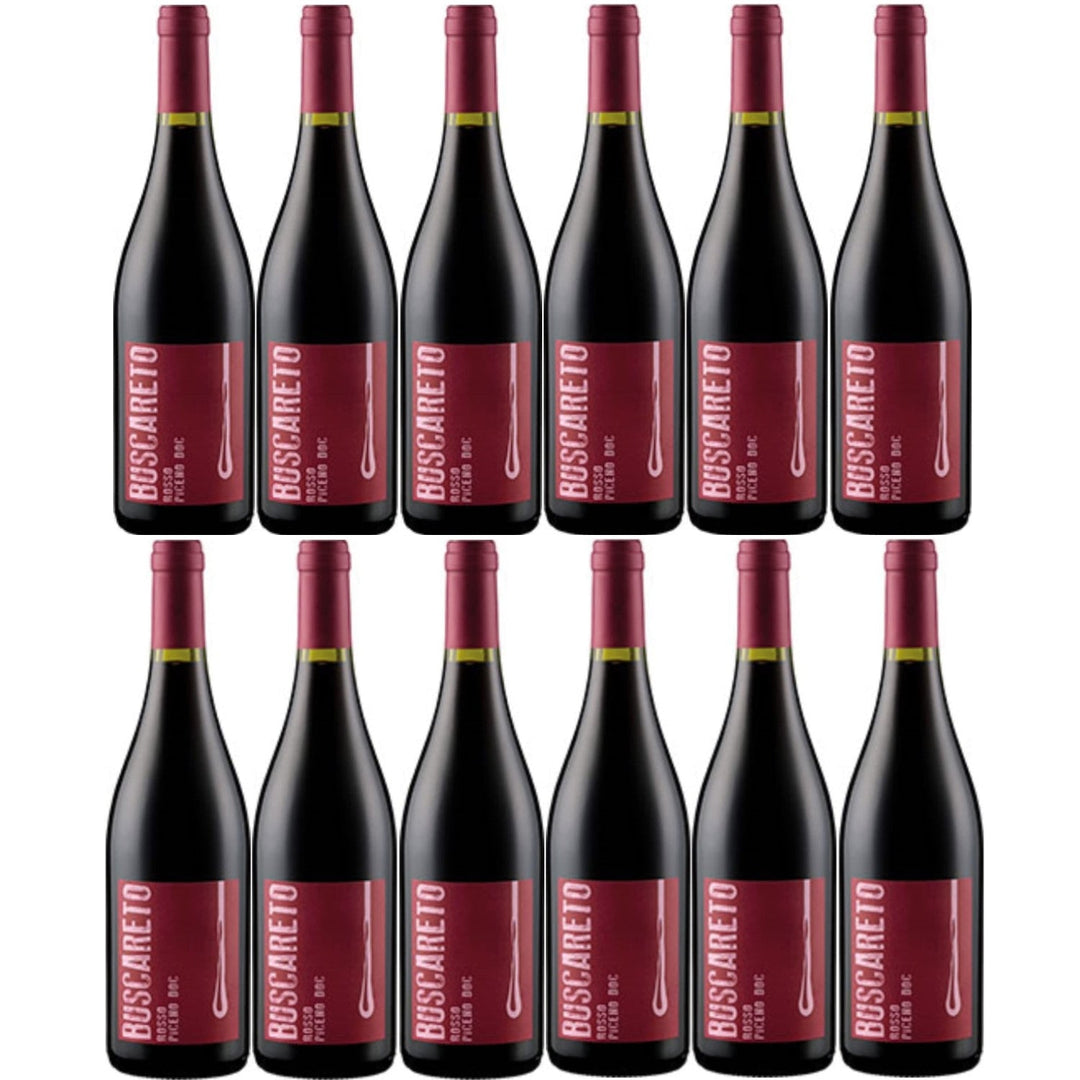 Buscareto Rosso Piceno Rotwein Wein Trocken DOC Italien I Visando Paket (12 x 0,75l) - Versanel -