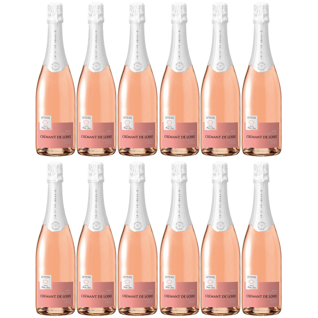 Diamant de Loire Brut Rosé Crémant de Loire Rosé Schaumwein trocken Frankreich (12 x 0,75l)