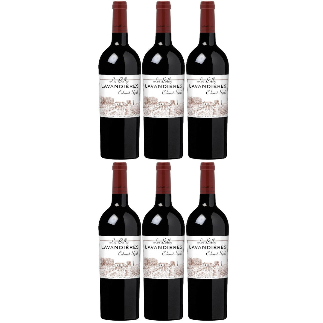 Cabernet-Syrah Les Belles Lavandières Pays d'Oc IGP Rotwein Wein trocken Frankreich I Visando Paket (6 x 0,75l) - Versanel -