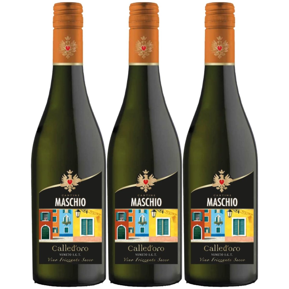 Calle d'Oro Secco Bianco Frizzante Maschio Veneto IGT trocken Italien (3 x 0,75l) - Versanel -