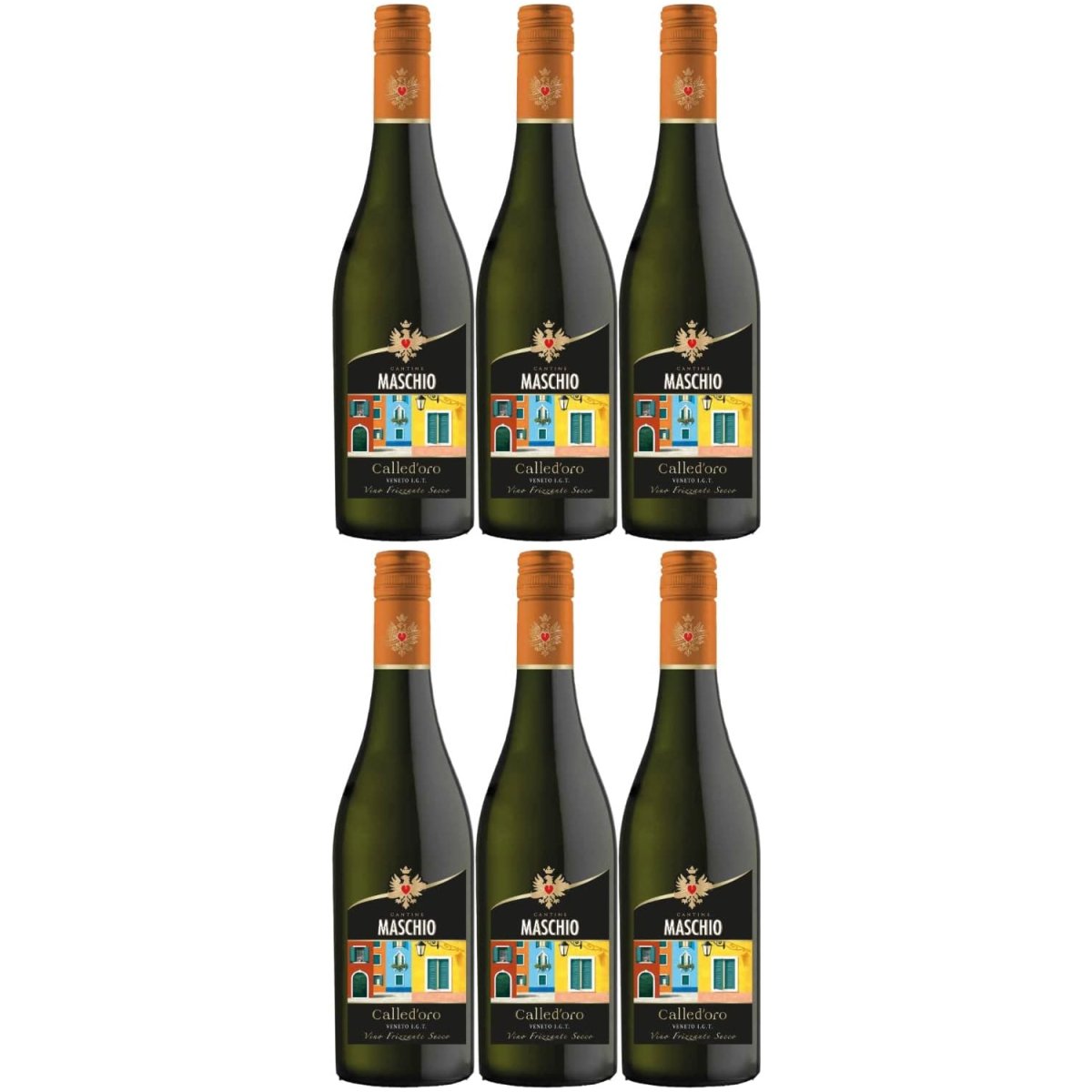 Calle d'Oro Secco Bianco Frizzante Maschio Veneto IGT trocken Italien (6 x 0,75l) - Versanel -