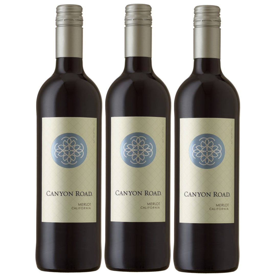 Canyon Road Merlot Rotwein Wein halbtrocken Kalifornien (3 x 0.75l) - Versanel -