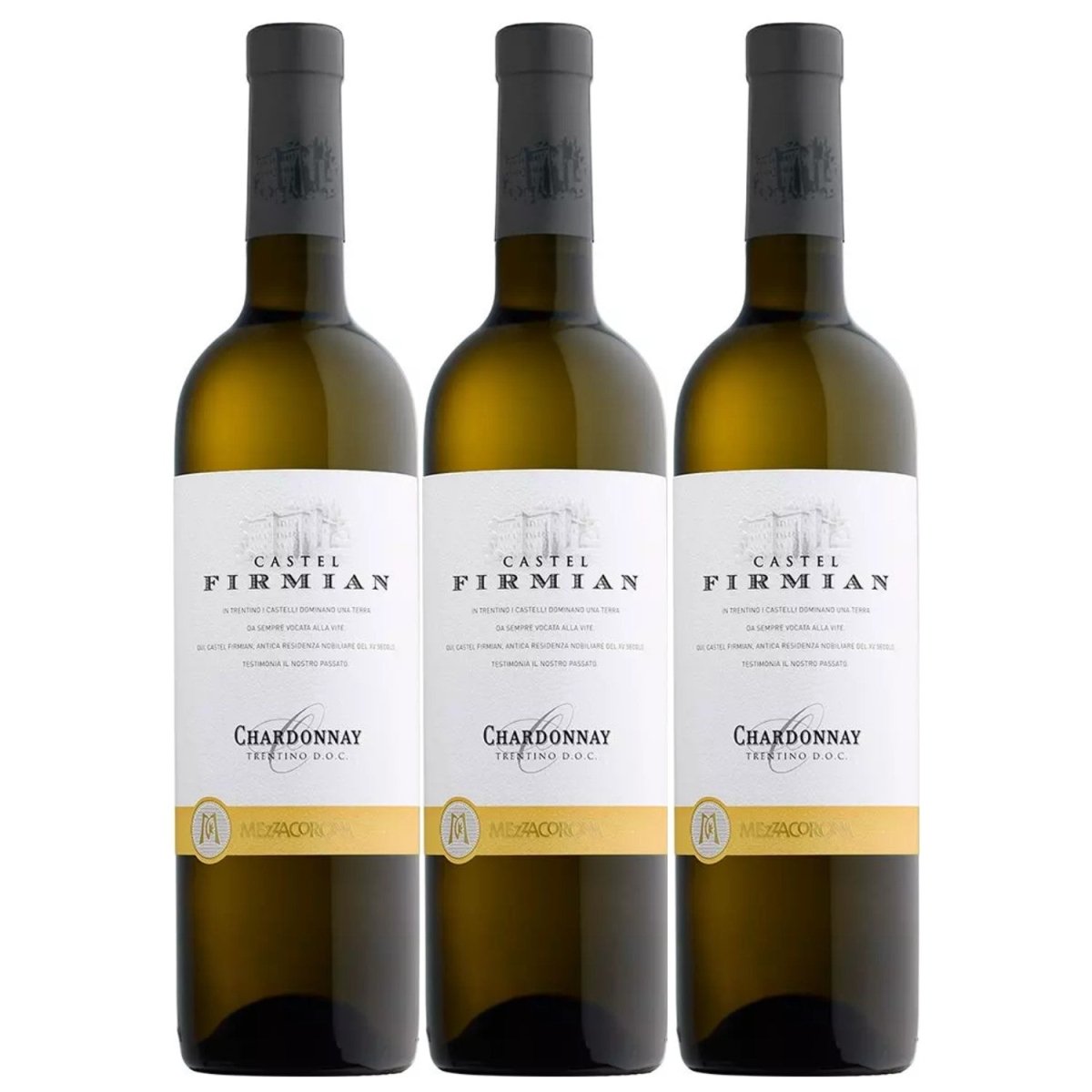 Castel Firmian Chardonnay Trentino DOC Weißwein Wein trocken Italien I Visando Paket (3 Flaschen) - Versanel -