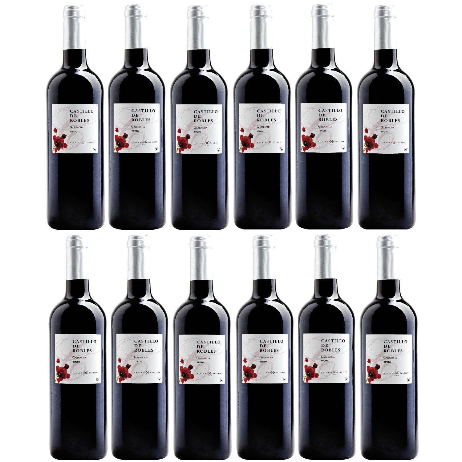 Castillo de Robles Garnacha Tinto VDT Rotwein Wein halbtrocken Spanien (12 x 0.75l) - Versanel -