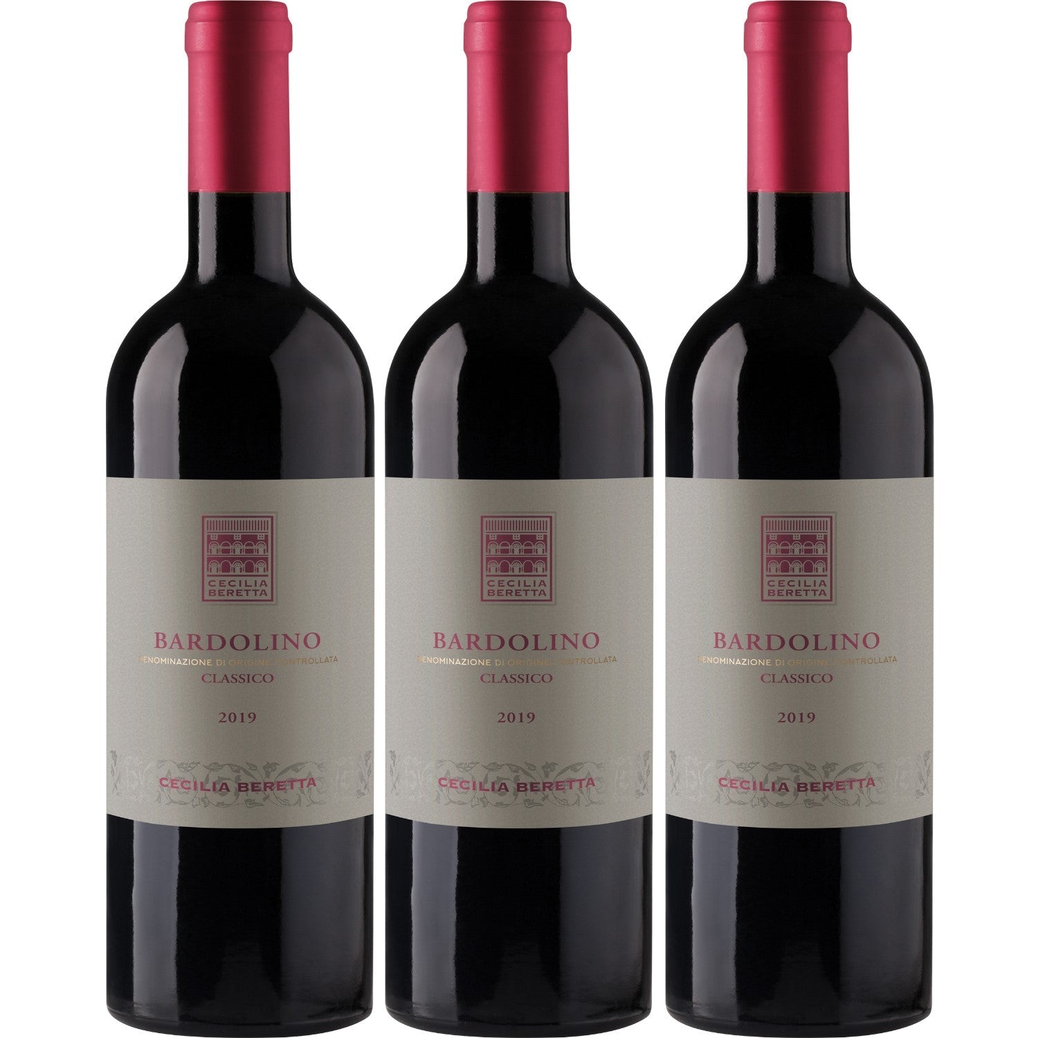 Cecilia Beretta Bardolino Classico Costiera Rotwein Wein trocken Italien (3 x 0.75l) - Versanel -