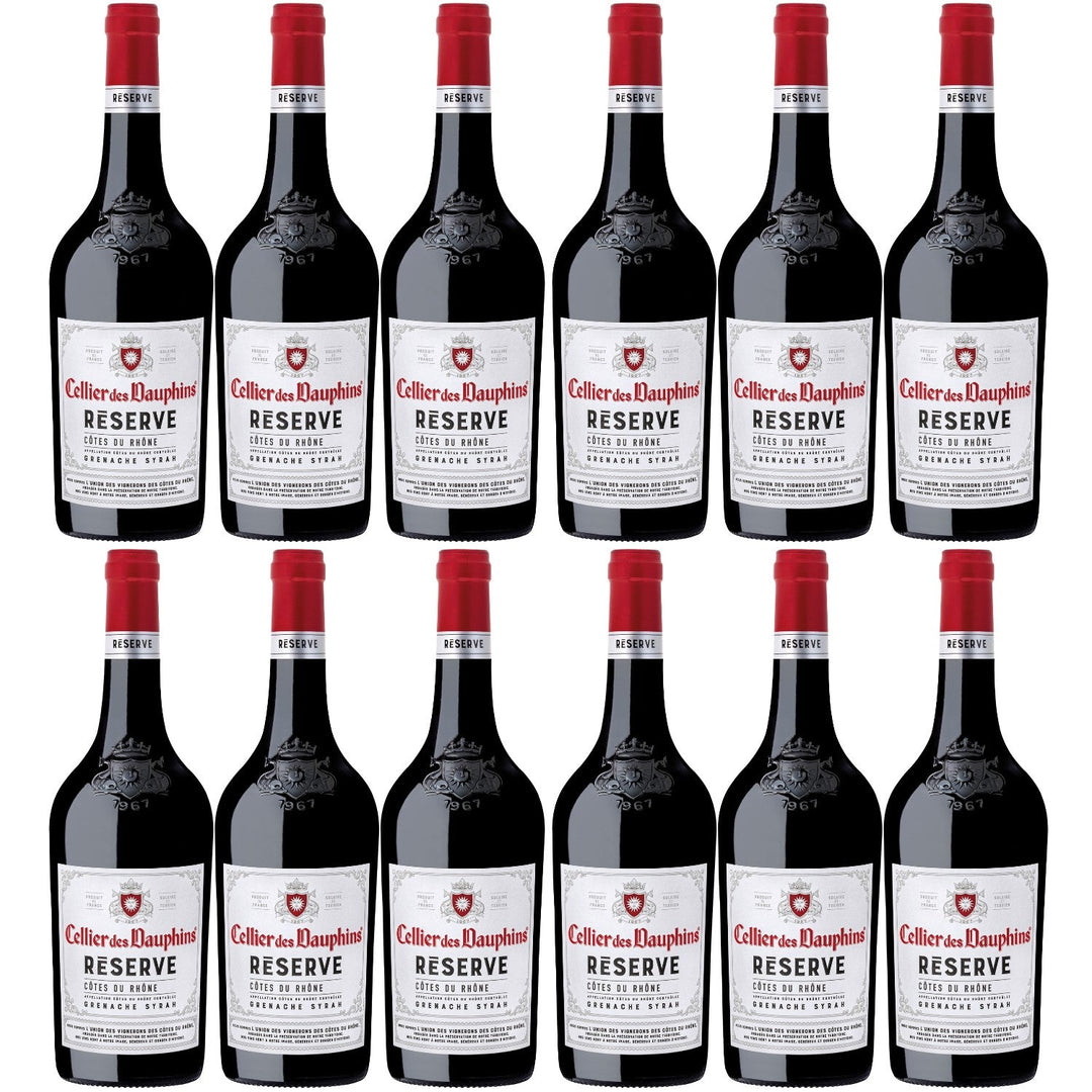 Cellier des Dauphins Cotes du Rhone Reserve Grenache Syrah Rouge Rotwein Wein Cuvée trocken Frankreich (12 x 0,75l) - Versanel -