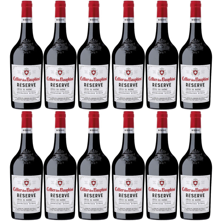 Cellier des Dauphins Cotes du Rhone Reserve Grenache Syrah Rouge Rotwein Wein Cuvée trocken Frankreich (12 x 0,75l) - Versanel -