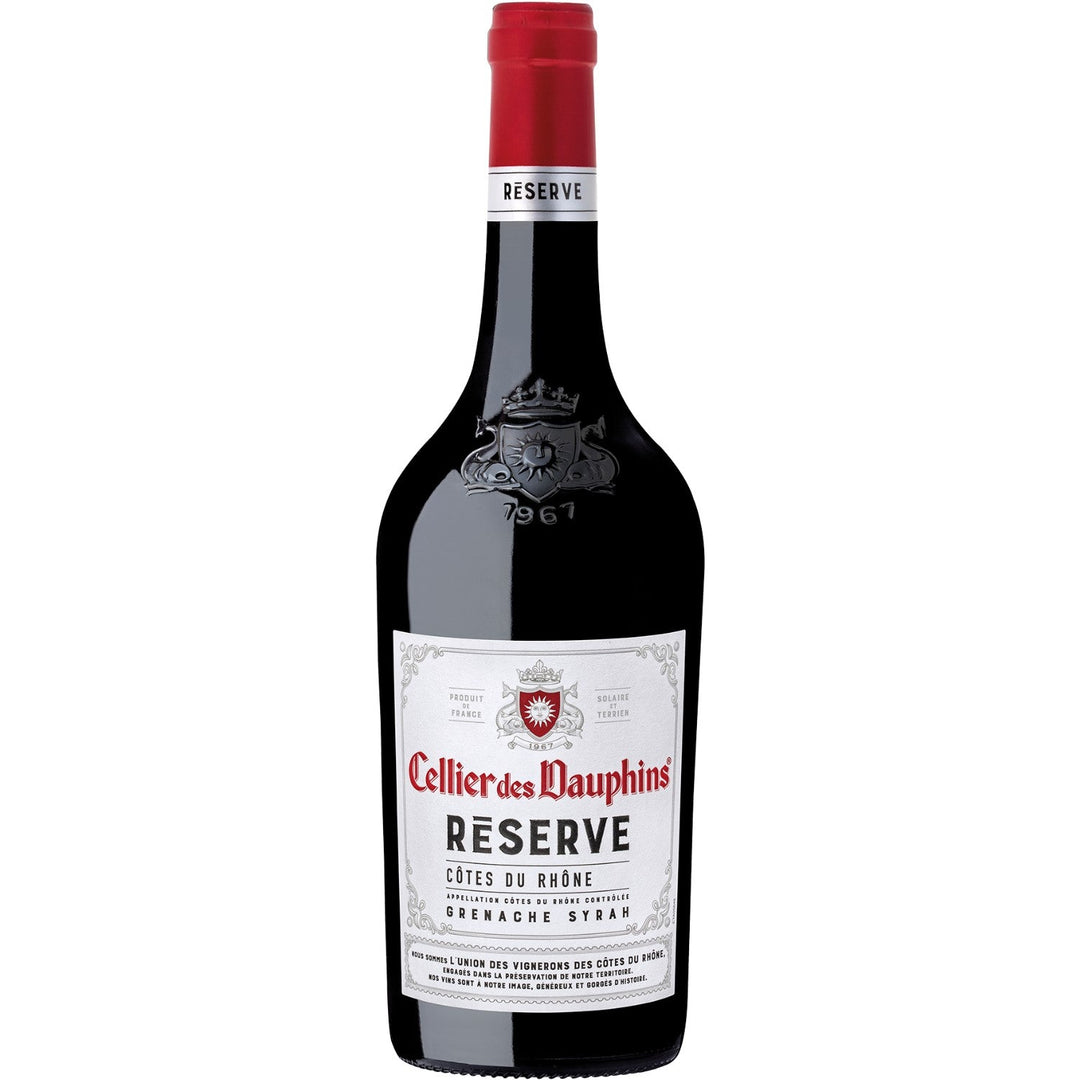 Cellier des Dauphins Cotes du Rhone Reserve Grenache Syrah Rouge Rotwein Wein Cuvée trocken Frankreich (12 x 0,75l) - Versanel -