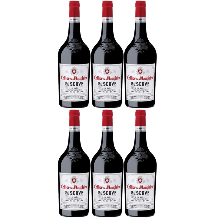 Cellier des Dauphins Cotes du Rhone Reserve Grenache Syrah Rouge Rotwein Wein Cuvée trocken Frankreich (6 x 0,75l) - Versanel -