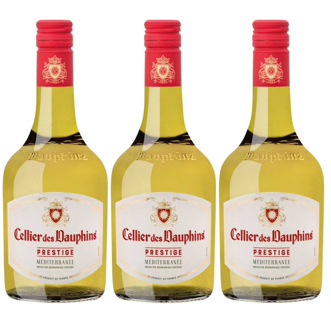 Cellier des Dauphins Prestige Blanc Méditerranée IGP Piccolo Weißwein Wein Cuvée trocken Frankreich (3 x 0,25l) - Versanel -