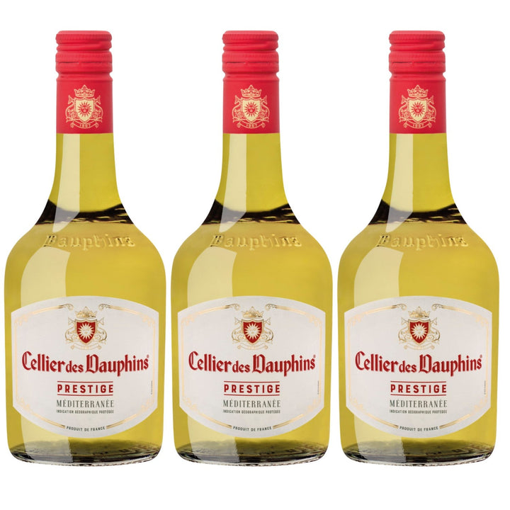 Cellier des Dauphins Prestige Blanc Méditerranée IGP Piccolo Weißwein Wein Cuvée trocken Frankreich (3 x 0,25l) - Versanel -