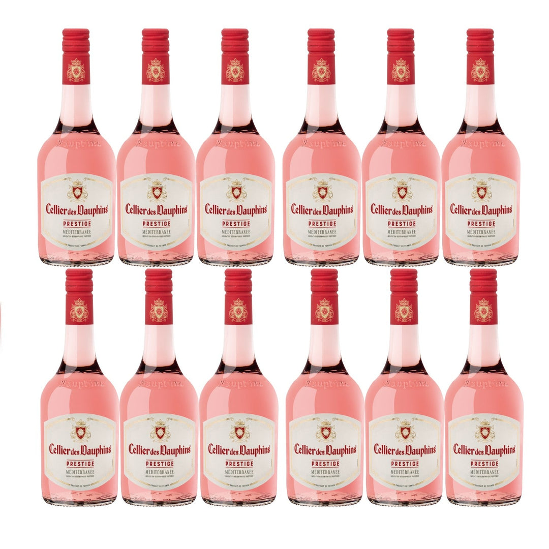 Cellier des Dauphins Prestige Rosé Méditerranée IGP Piccolo Roséwein Wein Cuvée trocken Frankreich (12 Flaschen) - Versanel -