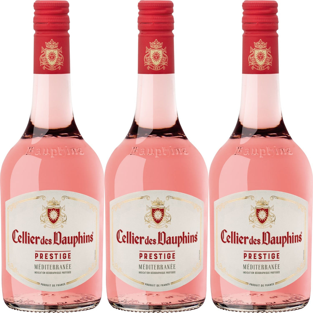 Cellier des Dauphins Prestige Rosé Méditerranée IGP Piccolo Roséwein Wein Cuvée trocken Frankreich (3 Flaschen) - Versanel -