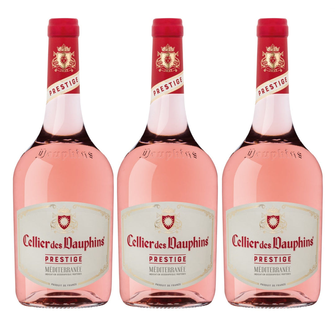 Cellier des Dauphins Prestige Rosé Méditerrannée IGP Roséwein Wein Cuvée trocken Frankreich (3 Flaschen) - Versanel -