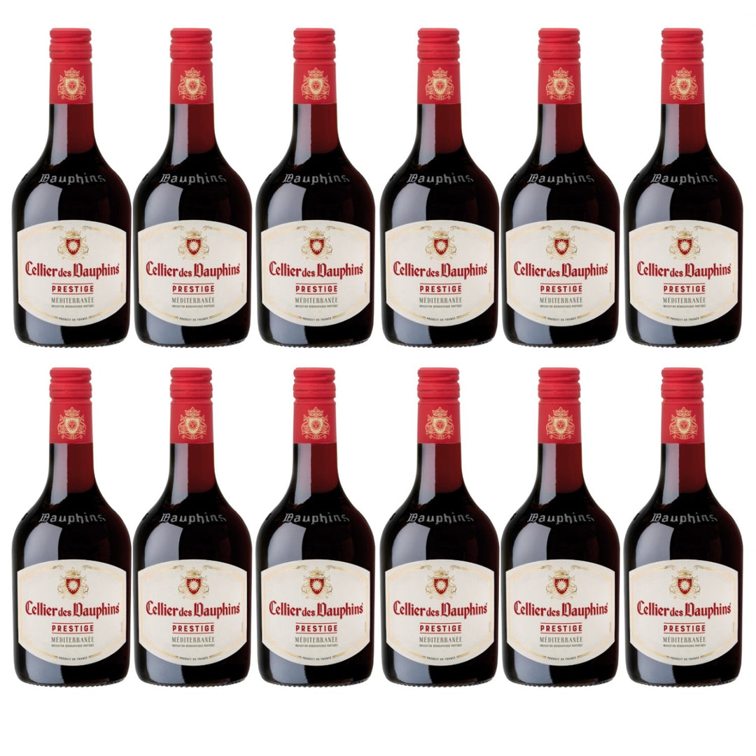Cellier des Dauphins Prestige Rouge Méditerranée IGP Piccolo Rotwein Wein Cuvée trocken Frankreich (12 x 0,25l) - Versanel -
