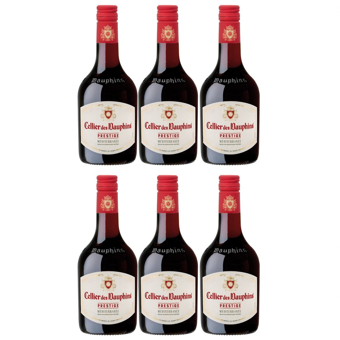 Cellier des Dauphins Prestige Rouge Méditerranée IGP Piccolo Rotwein Wein Cuvée trocken Frankreich (6 x 0,25l) - Versanel -