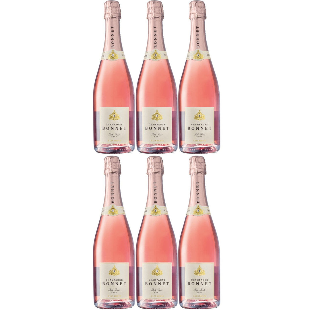 Champagner Bonnet Brut Cuvée Perle Rosée Roséwein und prickelnd Wein trocken Frankreich I Visando Paket (6 x 0,75l) - Versanel -