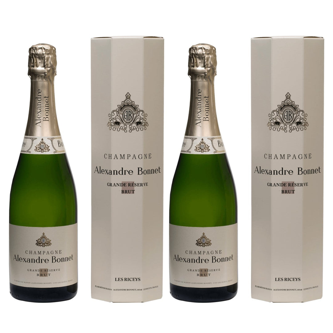 Champagner Bonnet Brut Grande Réserve in Geschenkpackung Weißwein und prickelnd Wein trocken Frankreich I Visando Paket (2 x 0,75l) - Versanel -