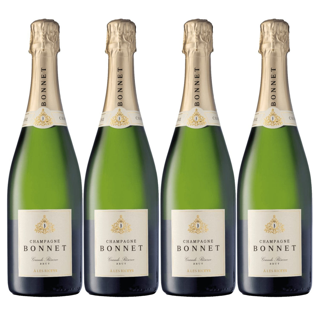 Champagner Bonnet Brut Grande Réserve Weißwein und prickelnd Wein trocken Frankreich I Visando Paket (4 x 0,75l) - Versanel -