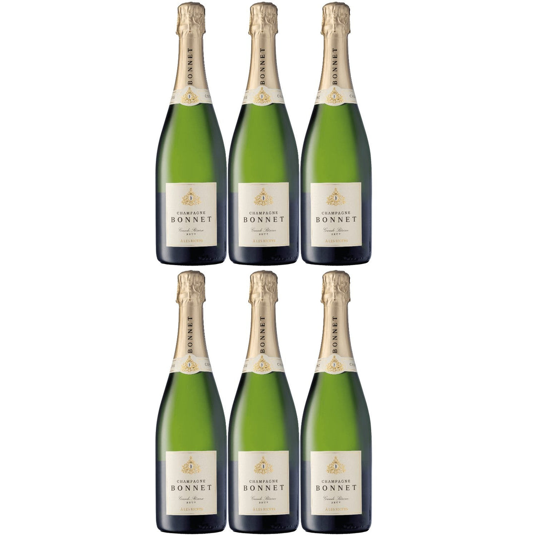 Champagner Bonnet Brut Grande Réserve Weißwein und prickelnd Wein trocken Frankreich I Visando Paket (6 x 0,75l) - Versanel -