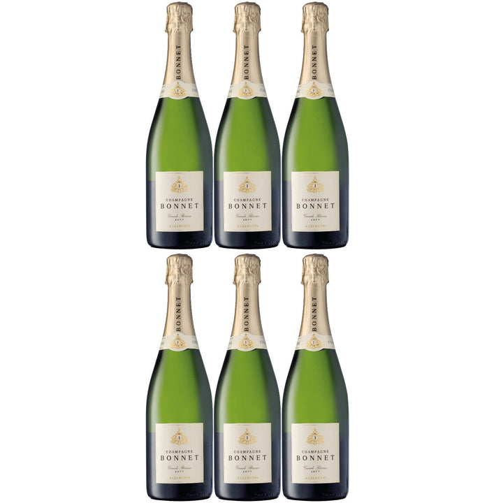 Champagner Bonnet Brut Grande Réserve Weißwein und prickelnd Wein trocken Frankreich I Visando Paket (6 x 0,75l) - Versanel -