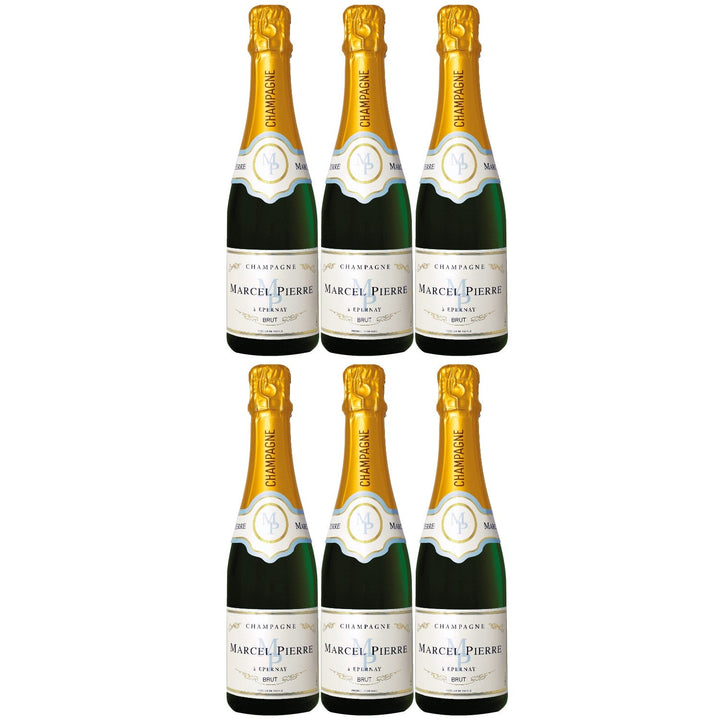 Champagner Marcel Pierre Brut Weißwein und prickelnd Wein trocken Frankreich I Visando Paket (6 x 0,375l) - Versanel -