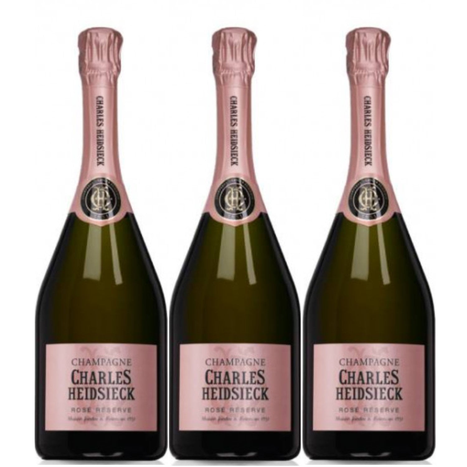 Charles Heidsieck Rosé Réserve Champagne Champagner veganer Schaumwein Frankreich (3 x 1.5l) - Versanel -