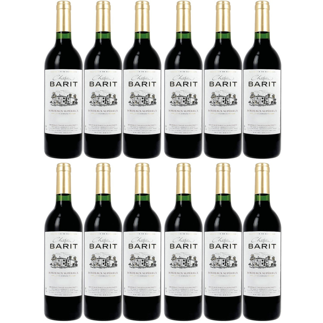 Château Barit Bordeaux supérieur AOC Rotwein Wein trocken Frankreich I Visando Paket (12 x 0,75l) - Versanel -